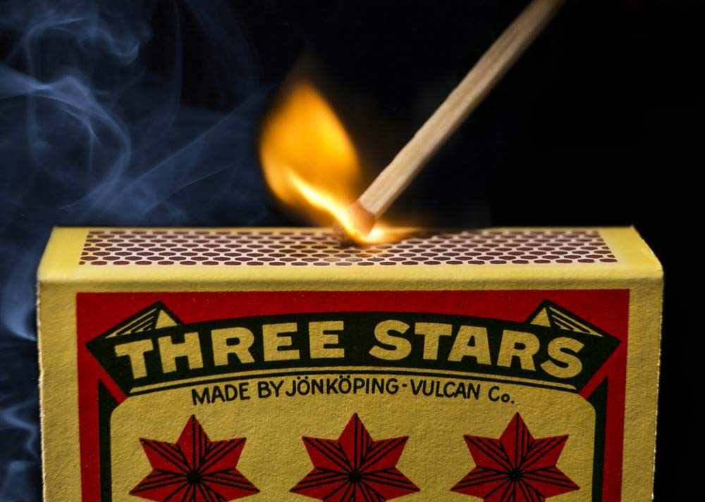 Swedish Match, Three Stars Safety Matches, 10 pack
