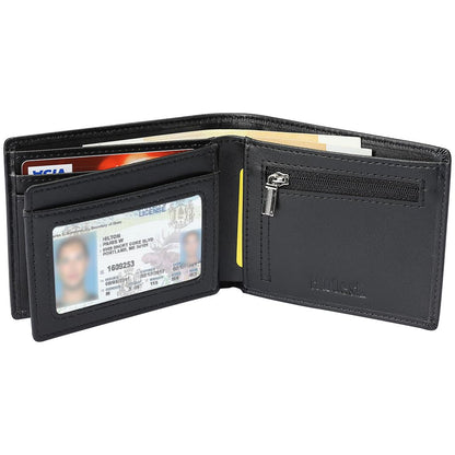 Hoobest RFID Blocking Genuine Leather Wallet Excellent as Travel Case Credit Card Protector Wallets for Men with Coin Pocket