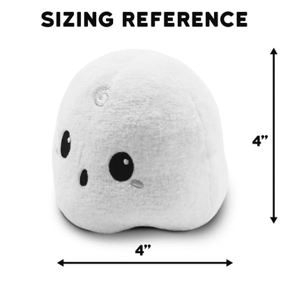 TeeTurtle - The Original Reversible Ghost Plushie - White + Black - Cute Sensory Fidget Stuffed Animals That Show Your Mood - Perfect for Halloween!