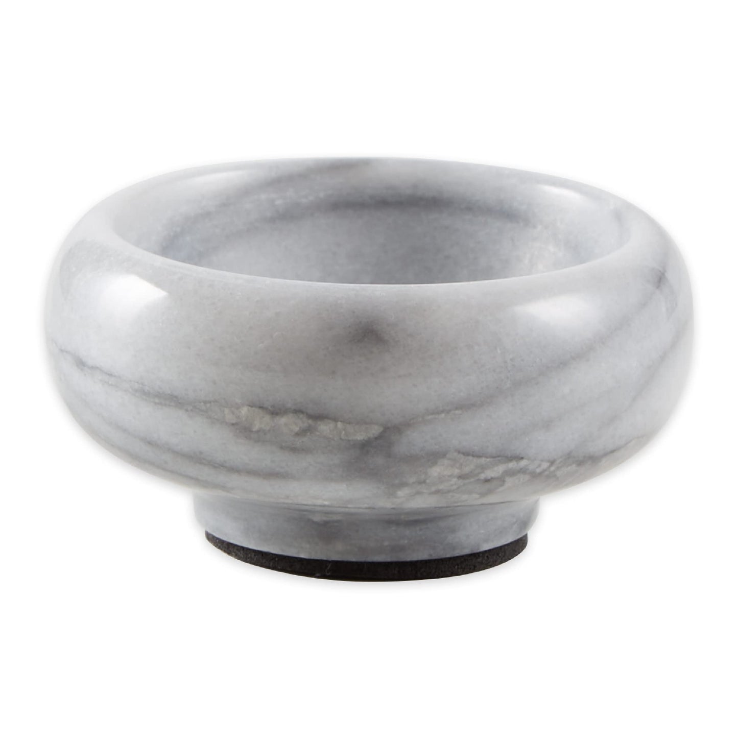 RSVP International Herb & Salt Containers for Countertop Polished Marble Dish/Bowl, 2.75" Diameter x 1.5", Natural White