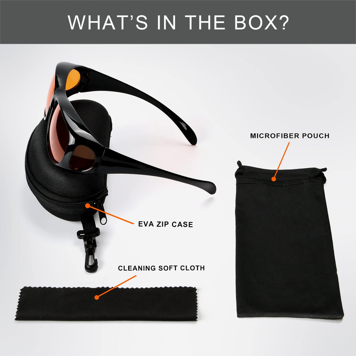 Eyekepper 100% Blue Light Reduction,Huge Fitover Anti-Blue Blocking Computer Eyeglasses with Extra Amber Lenses, Black