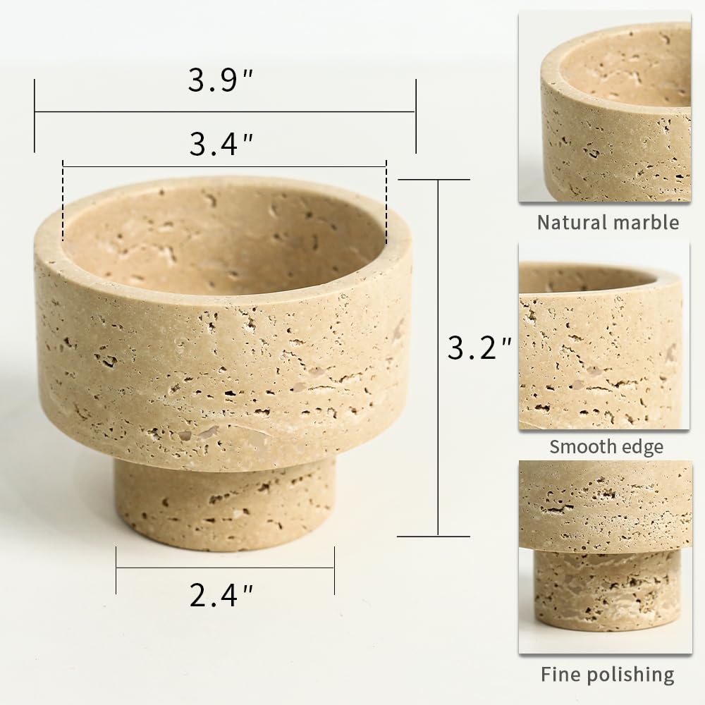 Elegant Italian Travertine Tealight Holders, Luxurious Votive Candle Holders for Home Decor, Natural Stone Pillar Candle Holder for Table Centerpieces, Elegant Wedding Dinner Party Table Decor