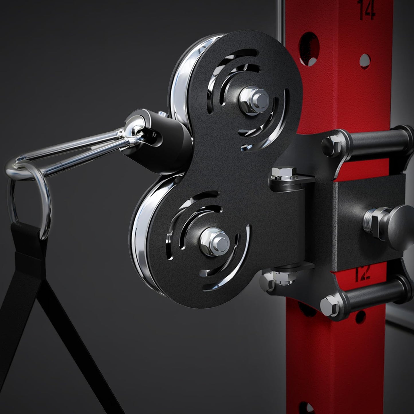 RitFit M2 Smith Machine with Cable Crossover System, 3D Functional Trainer & Power Cage, 16 Adjustment Holes, 6 Storage Pegs for Full-Body Home Gym(M2-3D Red)