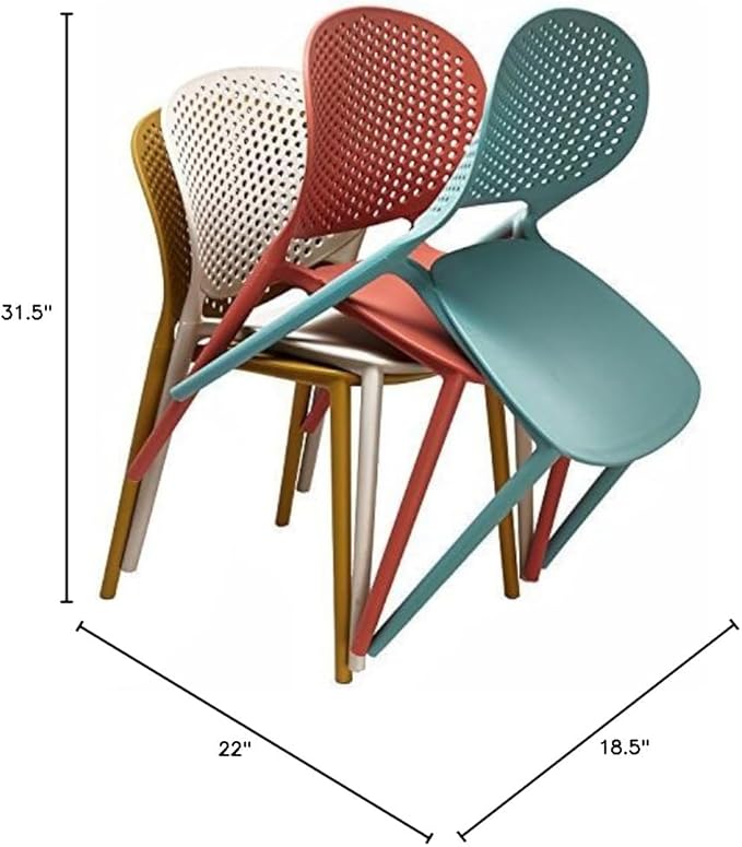 2xhome Set of 2 Patio Dining Chairs | Modern Stackable Outdoor Pool Side Chair | Weather Resistant Plastic for Yard, Porch, Balcony, Kitchen, Black