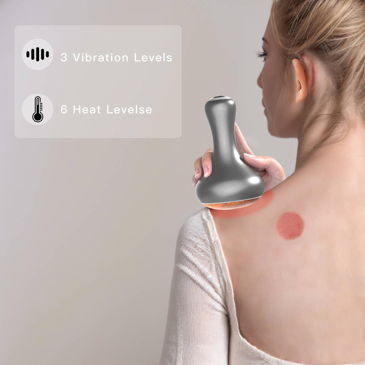 DragonJungle Hot Stones for Massage，Hot Stones Muscle Massage with Warmer, Wireless Natural Red Bian Stone Electric Gua Sha for Home Spa