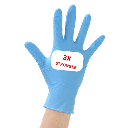 Extra Large –300 Gloves (3 Boxes) Disposable Blue Nitrile Powder Free Gloves for Examination, Medical, Food, Hair, Beauty, Cleaning, Industrial, Multipurpose Use, Latex Free