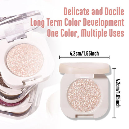 FeiCuiYun Glitter Shimmer Sparkle Eye Shadow Palette Makeup for Old Women, Pearl White Silver Glitter Shimmer Metallic Holographic Iridescent Cream Iridescent Single Monochrome Eyeshadow Makeup, 11