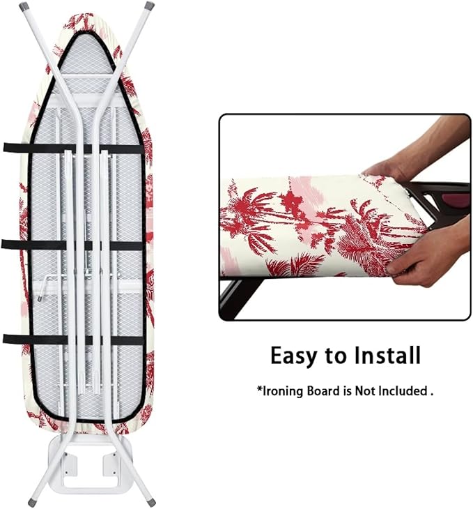 Coconut Tree Print Cover for Ironing Board, Scorch Resistant Ironing Board Cover