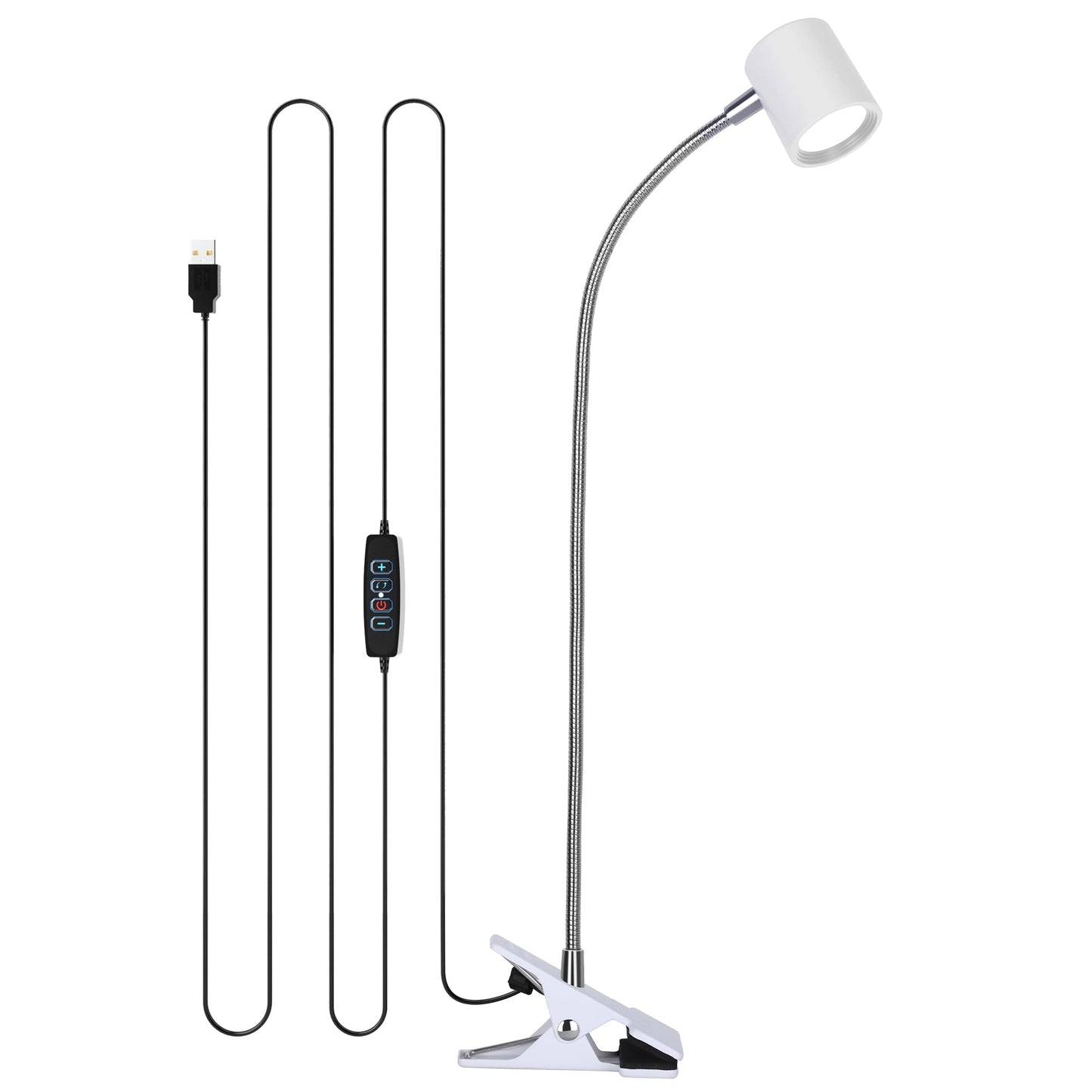 Dott Arts Desk Lamp,USB Clip On Light,Book Lights for Reading at Night,3 Color Modes,10 Brightness Clamp Lights,360° Gooseneck LED Reading Light for Books in Bed,Eye-Care for Home Office,Headboards