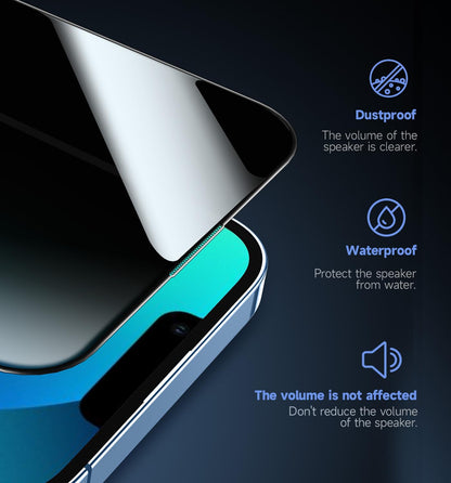 MAGIC JOHN 2 Pack for iPhone 13/13Pro/14/16e 6.1 inch Privacy Glass Screen Protector, Auto Dust-Elimination, Bubble Free, Easy Installation