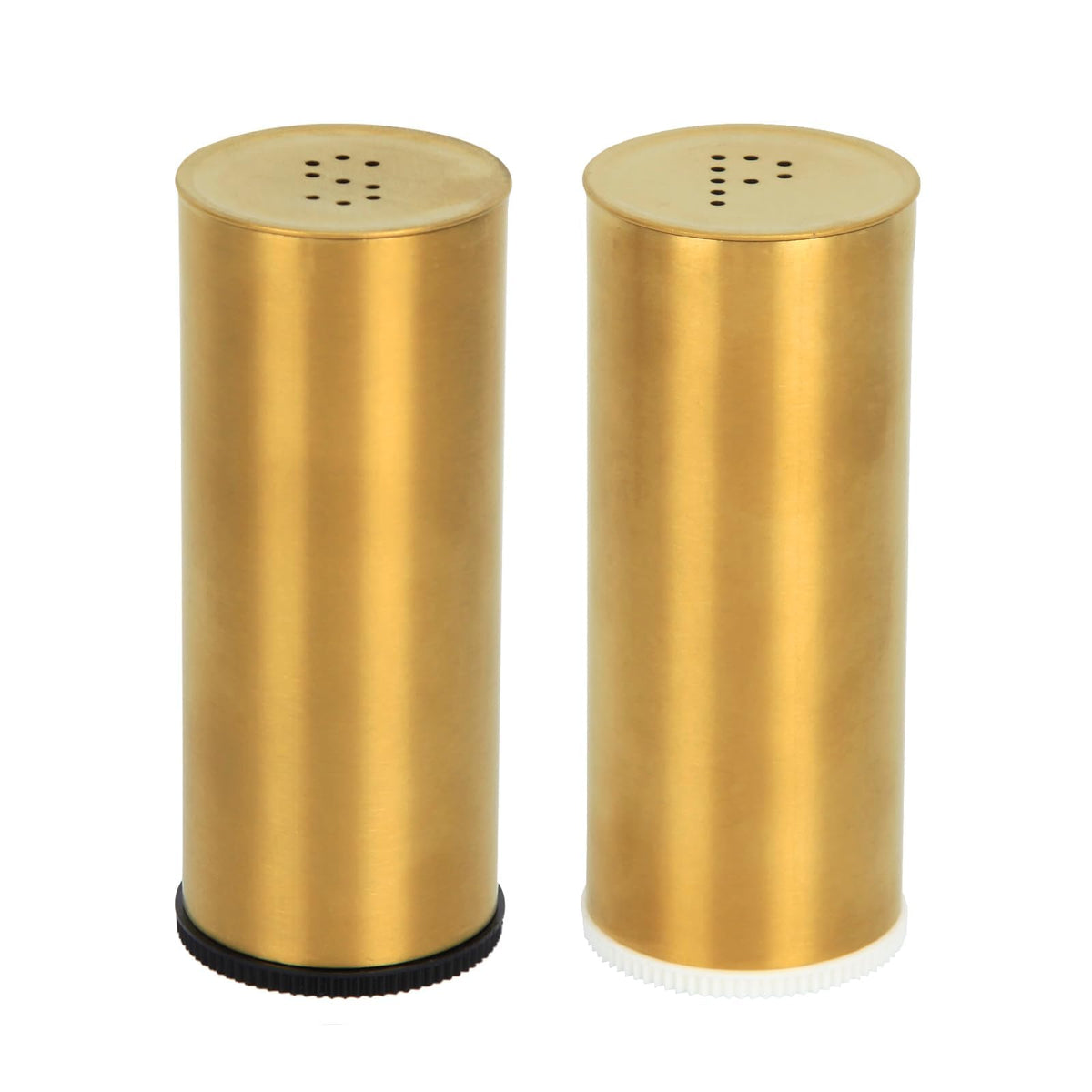 Snailhouse Salt and Pepper Shakers Set, 2 Pack Stainless Steel Modern Farmhouse Decor for Kitchen, Camp, BBQ, RV, Gold