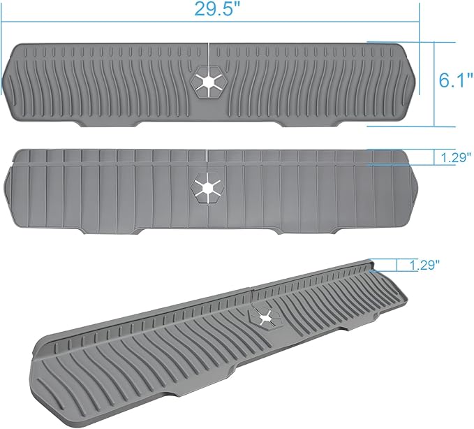 Sink Drain Mat Behind Faucet, Faucet Guard Draining Mat, 90° Foldable Tap