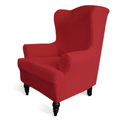 Easy-Going Stretch Wingback Chair Sofa Slipcover 1-Piece Sofa Cover Furniture Protector Couch Soft with Elastic Bottom Polyester Spandex Jacquard Fabric Small Checks(Wing Chair,Christmas Red)