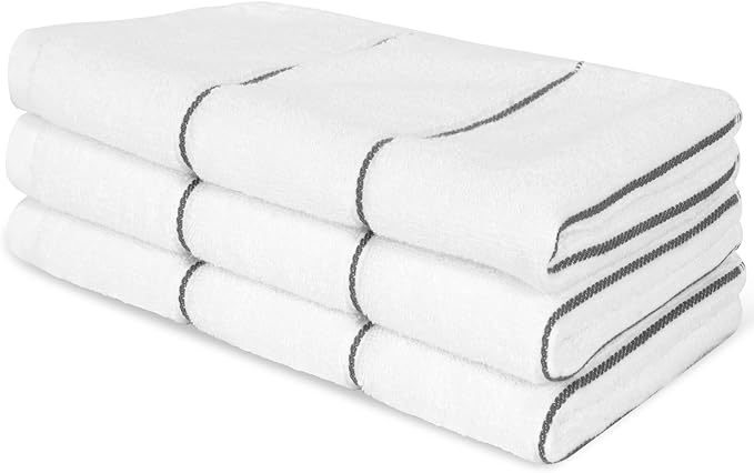 White 3 Pack Hand Towels, 100% Cotton, Highly Absorbent and Soft Feel Towels