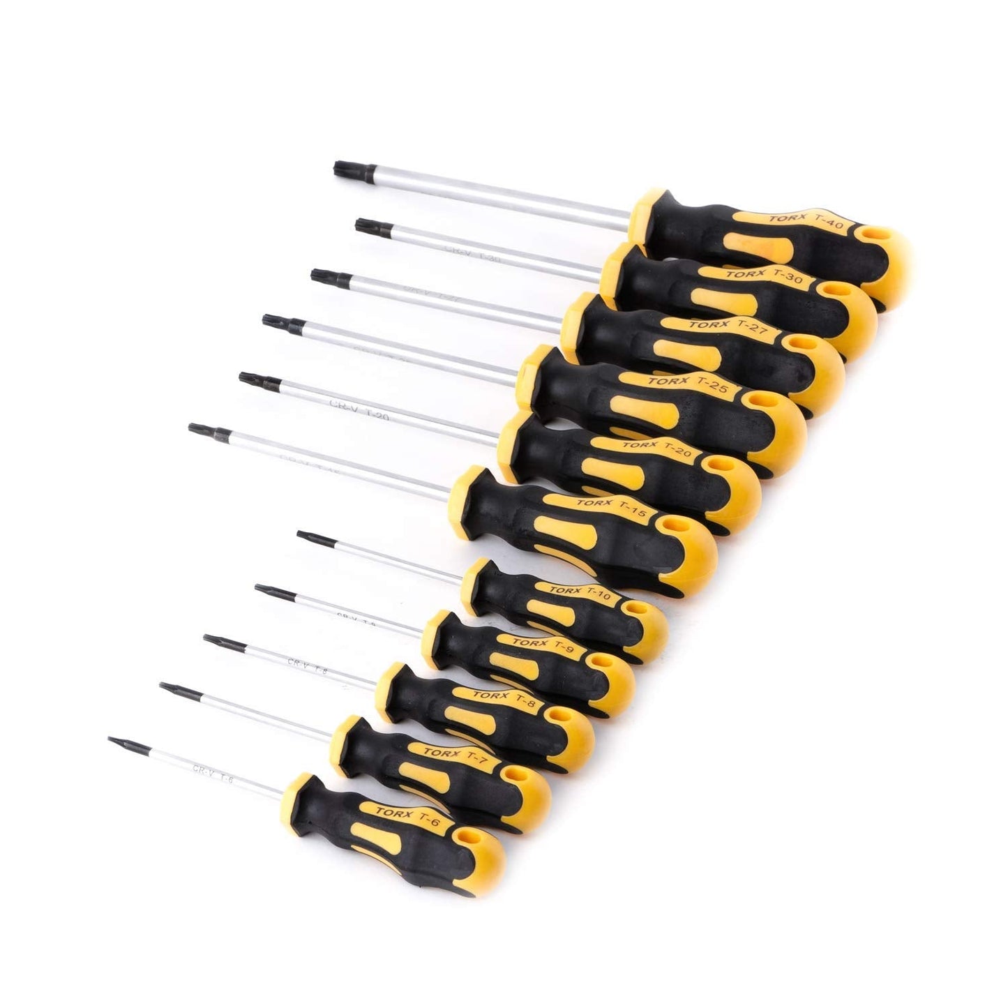 Gunpla 11 Pieces CR-V Torx Screwdriver Set T6 T7 T8 T9 T10 T15 T20 T25 T27 T30 T40 Star Magnetic Assorted Repair Precision Screwdrivers Set Tools for Torx Screws Phone Computer Mac Games Watches