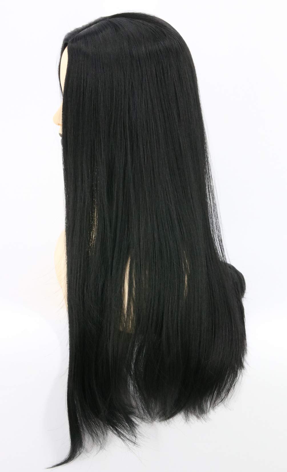 Topcosplay Women's Long Black Straight Wig Cosplay Wig Halloween Costume Wigs (Black)