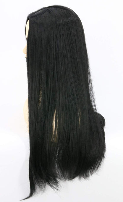 Topcosplay Women's Long Black Straight Wig Cosplay Wig Halloween Costume Wigs (Black)