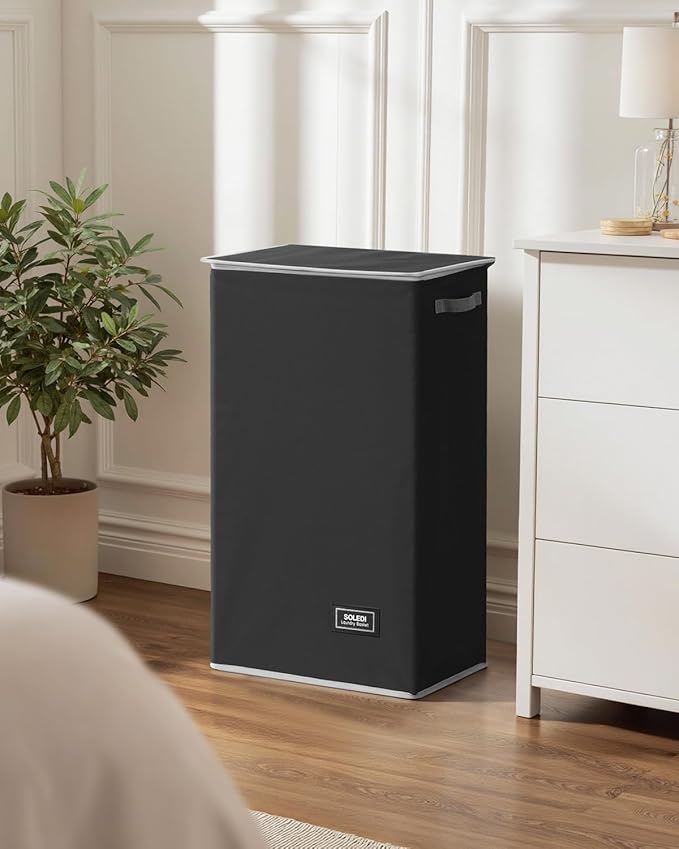 SOLEDI Laundry Hamper Black - 100L Large and Tall Laundry Basket Collapsible