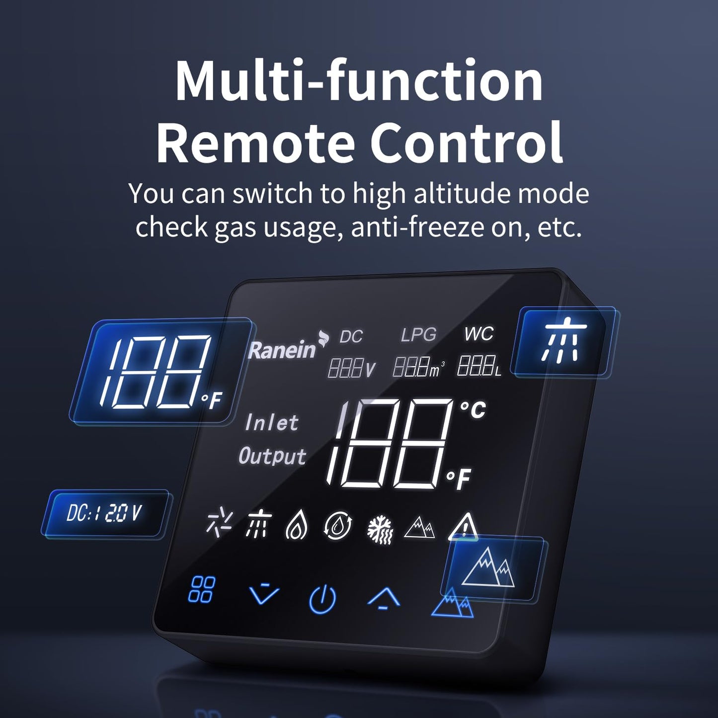 Ranein RV Tankless Water Heater 65,000 BTU, On-Demand Propane Instant Hot Water, Zero Cold Water Start, Thermostatic Mixing Chamber, External Showerhead, High Altitude Ready, Family Use