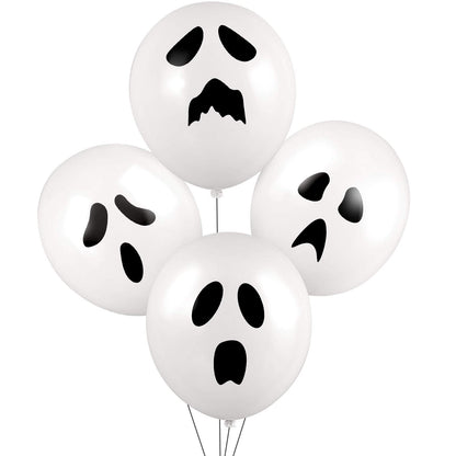 Skylety 100 Pcs Ghost Balloons 12 Inch Halloween Latex Balloon Arch Scary Halloween Party Decorations Ghost Party Favors