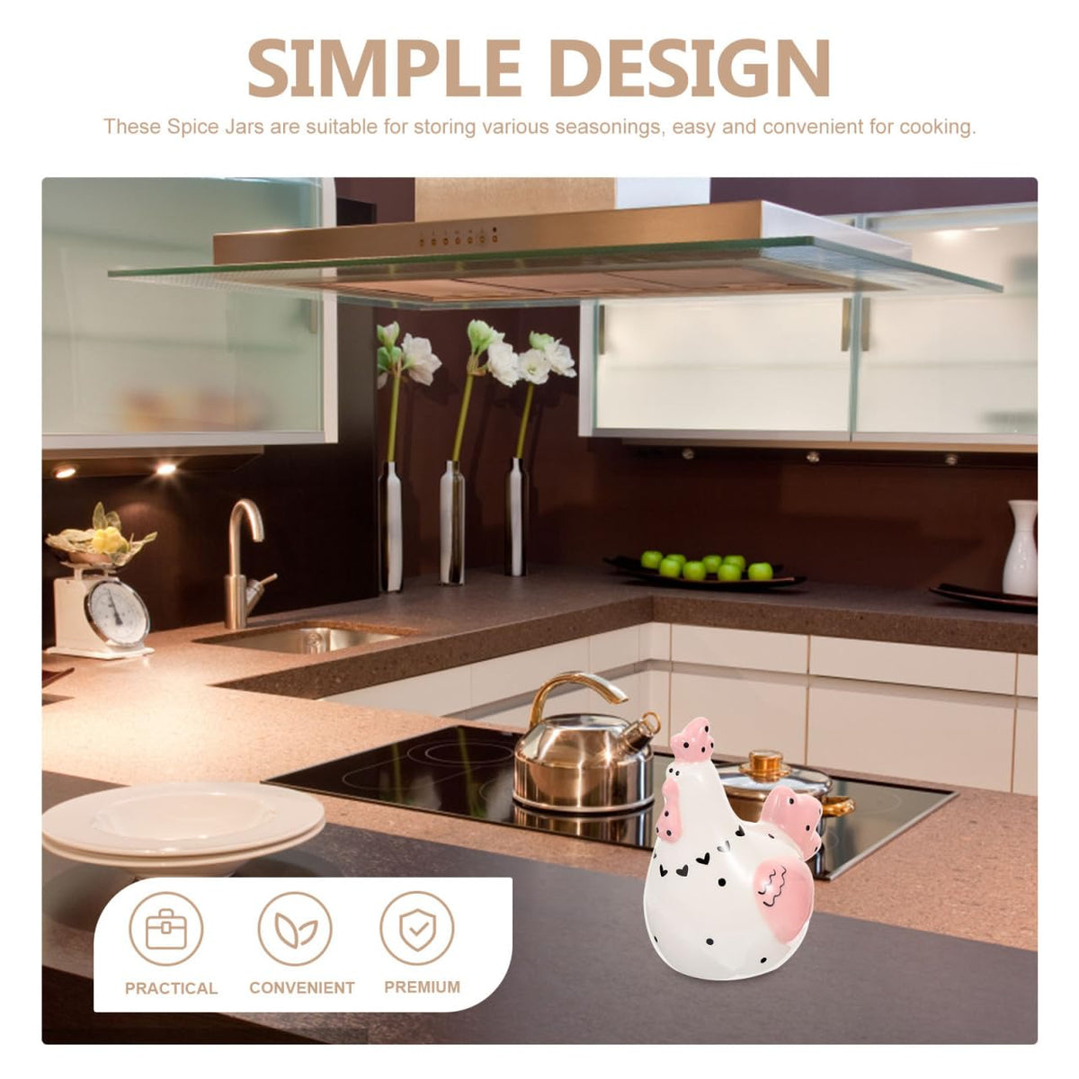 Luxshiny 2pcs Ceramic and Pepper Shaker Set Salt Box Easter Chicken Canister Set Hen Shape Sugar Bowl Seasoning Bottle Dining Table Accessory for Easter Party