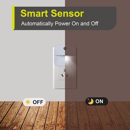 6 Pack Night Light Plug in, White LED Nightlights with Smart Dusk to Dawn Sensor, Plug into Wall Nightlights Suitable for Bedroom, Bathroom, Hallway, Kitchen, Stairs, Kids, Adults