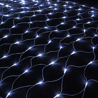 Joomer Christmas Net Lights - 12FT x 5FT 360 LED Plug-in Mesh Lights, Waterproof with 8 Modes, Timer, Connectable for Bushes, Trees, Garden, Outdoor Christmas Decor (Clear Wire, White)