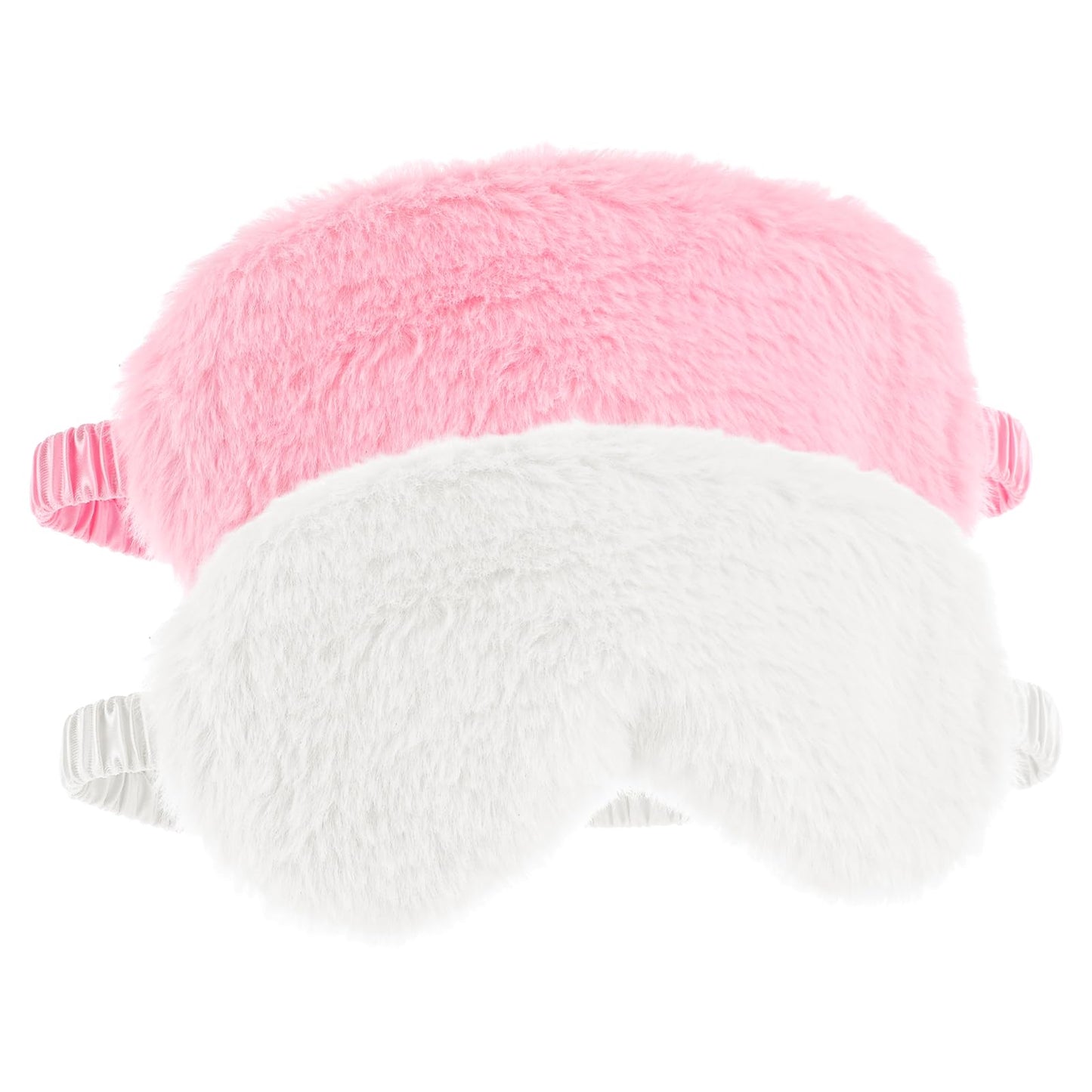 2 Pack Plush Sleeping Eye Mask Soft Plush Eye Mask Fuffy Eye Cover Comfortable Sleep Mask Blindfold Rainbow Faux Fur Eye Shade for Women, Men and Kids Travel Nap Sleeping 565488_2_3pL1H9vJ3