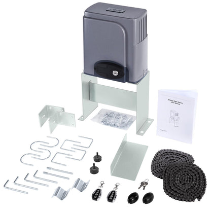 CO-Z Automatic Gate Opener with Safety Sensor, 280W Sliding Door Opener & Closer Kit for 1400lb Doors, Smart Driveway Sliding Gate Opener with 20ft Driven Chain, Electric Gate Operator Set for Home