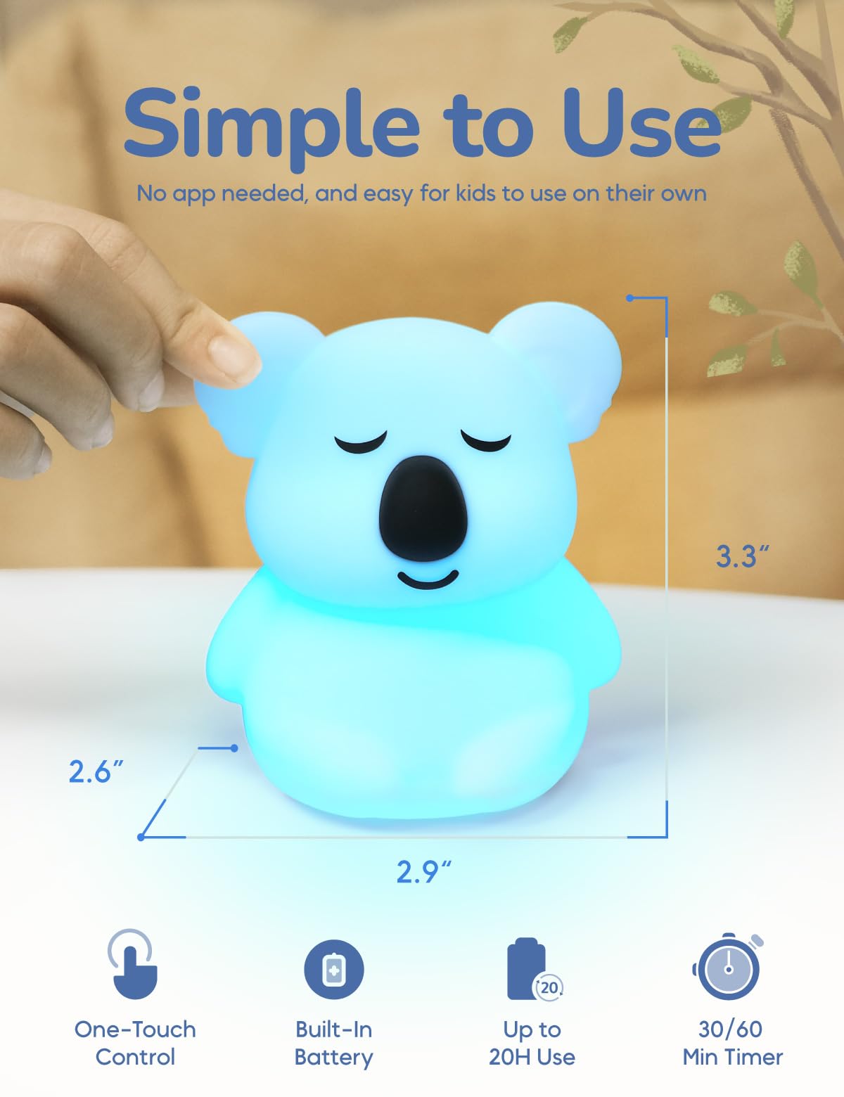 Mini Breathing Pal 'Kyle' - Mindfulness Breathing Light, Guided Visual Meditation Breathing Light, Anxiety Relief Items for Calm Down Corner/Meditation/Sleep Aid for Adult/Kid