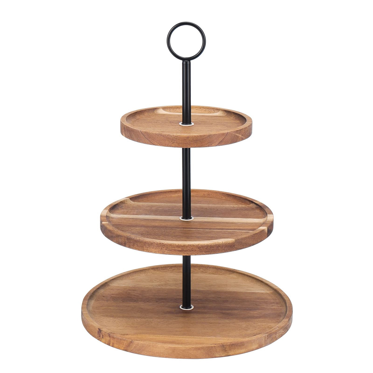 QIELSER 3 Tier Cupcake Stand, Wood Tiered Serving Tray Cupcake Tower, Serving Stand Display Dessert Cookie Candy Buffet Holder for Home Tea Party, Wedding, Farmhouse, Tea Party, Kitchen Decor