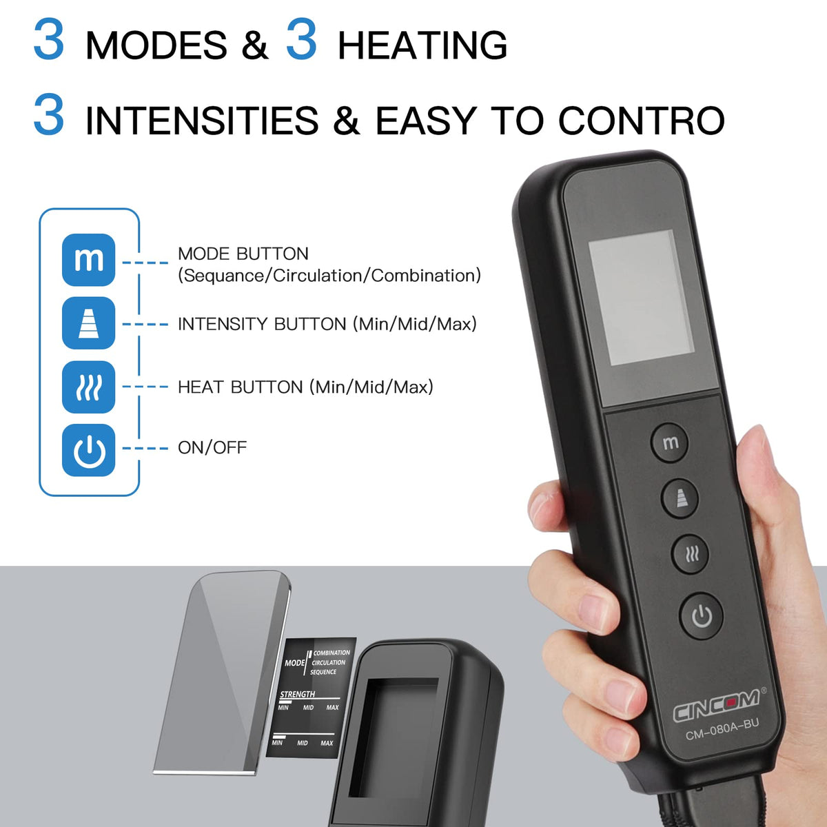CINCOM Leg Massager with Heat and Compression, Air Compression Leg Massager for Circulation and Pain Relief Muscles Relaxation Gifts - FSA HSA Eligible