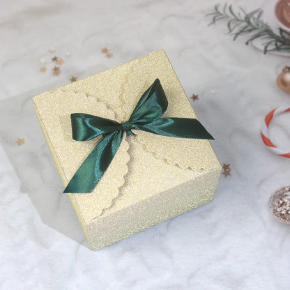 WEWILUCK Small Gift Boxes for Presents, Gold Glitter Christmas Gift Boxes Bulk for Women, Man, Empty Square Gift Box for Gifts Widely Used in Various Occasions(4.75” x 4.75” x 3.53”)
