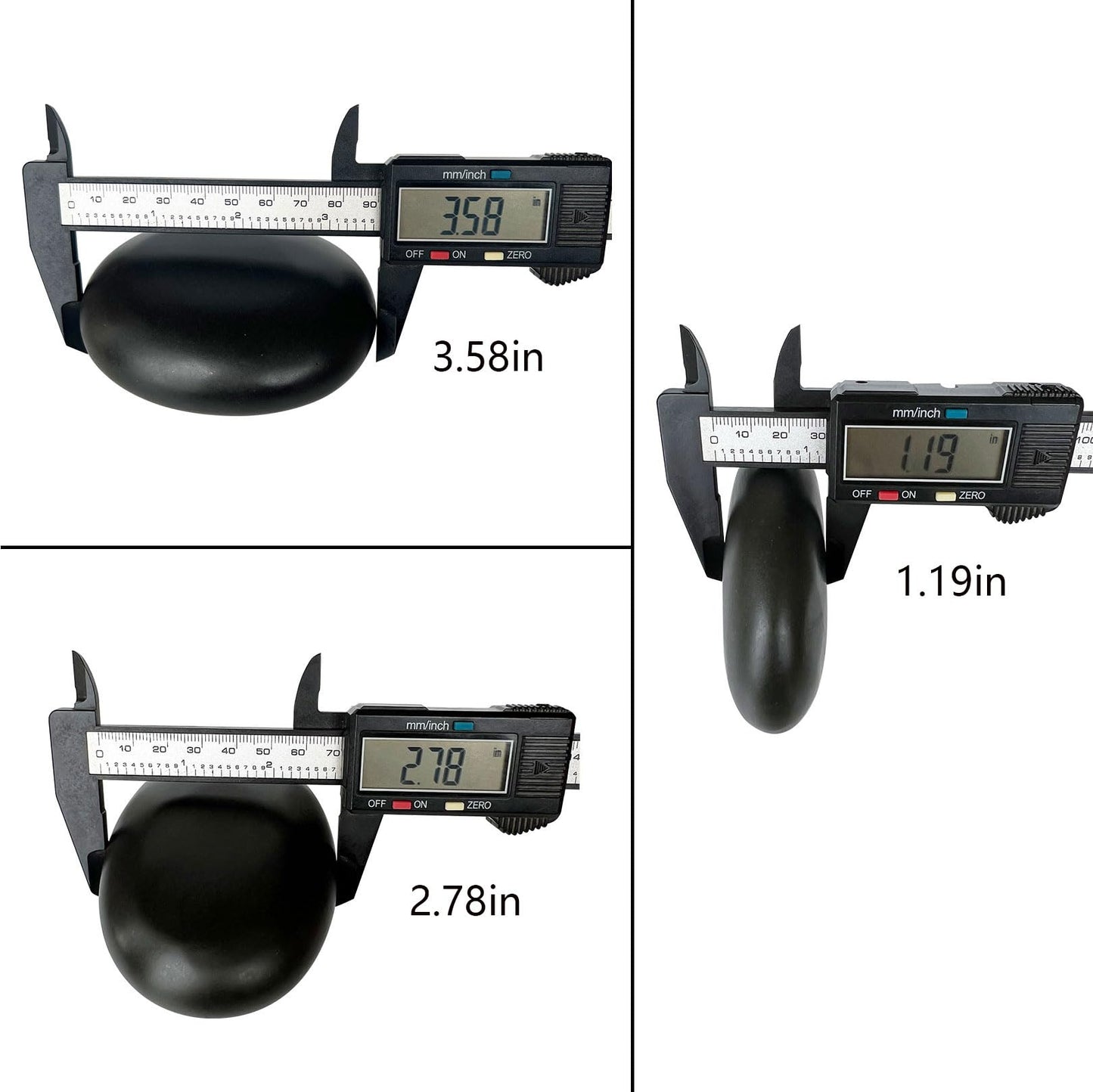 MINGJISHIYE Hot Stone Massage, 3 piece Set Large Oval Hot Stone 3.58x2.78x1.19 inches, Basalt Home spa, Relaxation, Massage Treatment (3PCS)