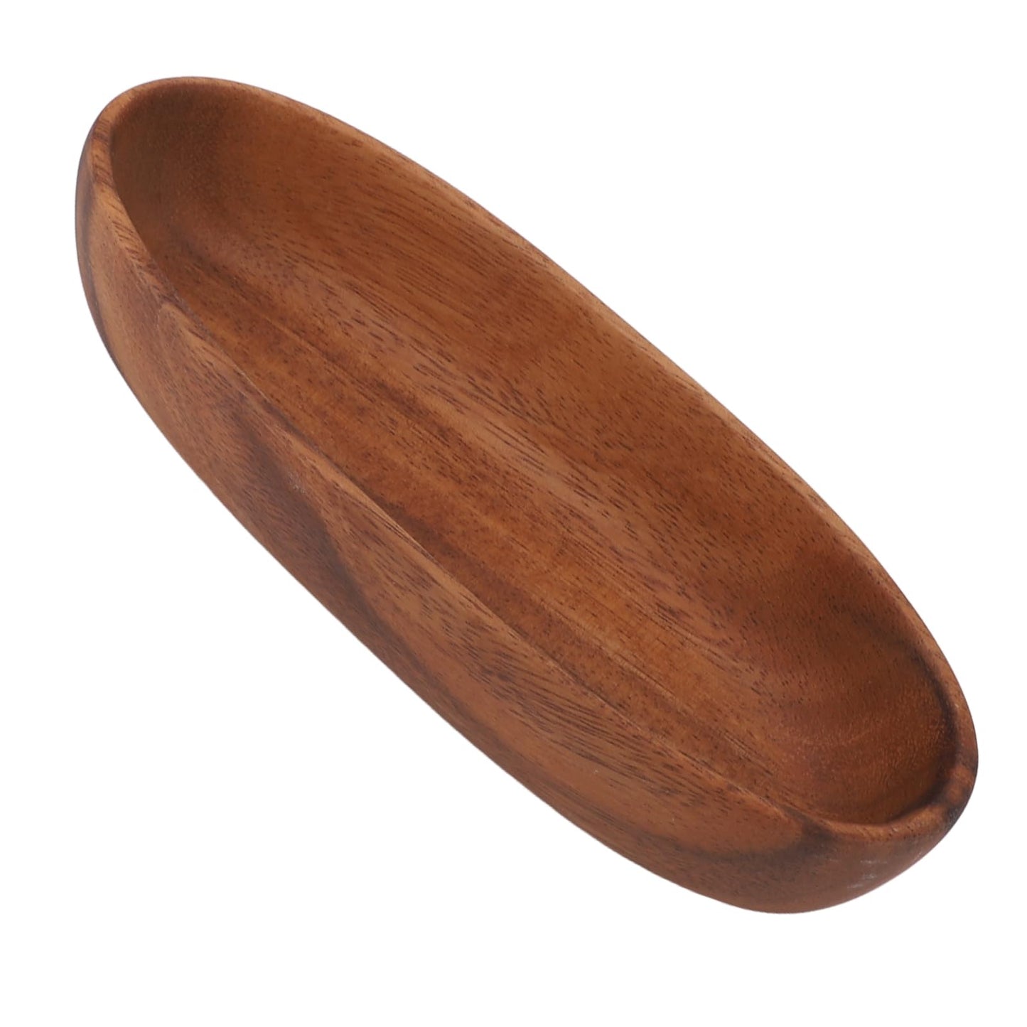 HAOHIZE Handcrafted Decorative Boat Bowl, Rustic Wooden Salad Bowl for Food Bread Fruits Snack Dessert, Coffee Table Tray or Entryway Catchall, Long Oval Design for Modern Farmhouse Decor