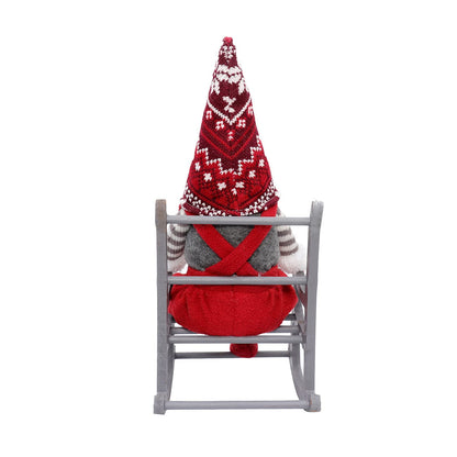 QLEKEY Christmas Gnome Plush with Rocking Chair Handmade Swedish Santa Decor Tomte Decoration Scandinavian Ornaments for Home,Table,Shelf