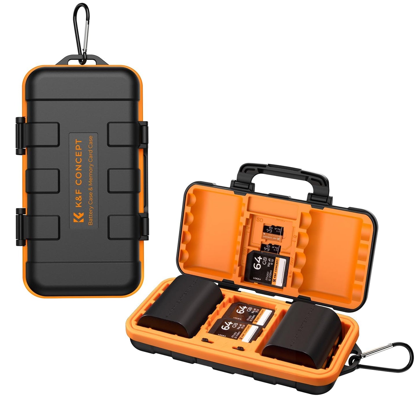 K&F Concept Camera Battery SD Card Holder Case for 4 SD Cards, 6 Micro SD TF Cards, 2 CF Cards or 2 XDQ Cards, 8 AAA or 2 Camera Batteries, NP-FZ100 Batteries