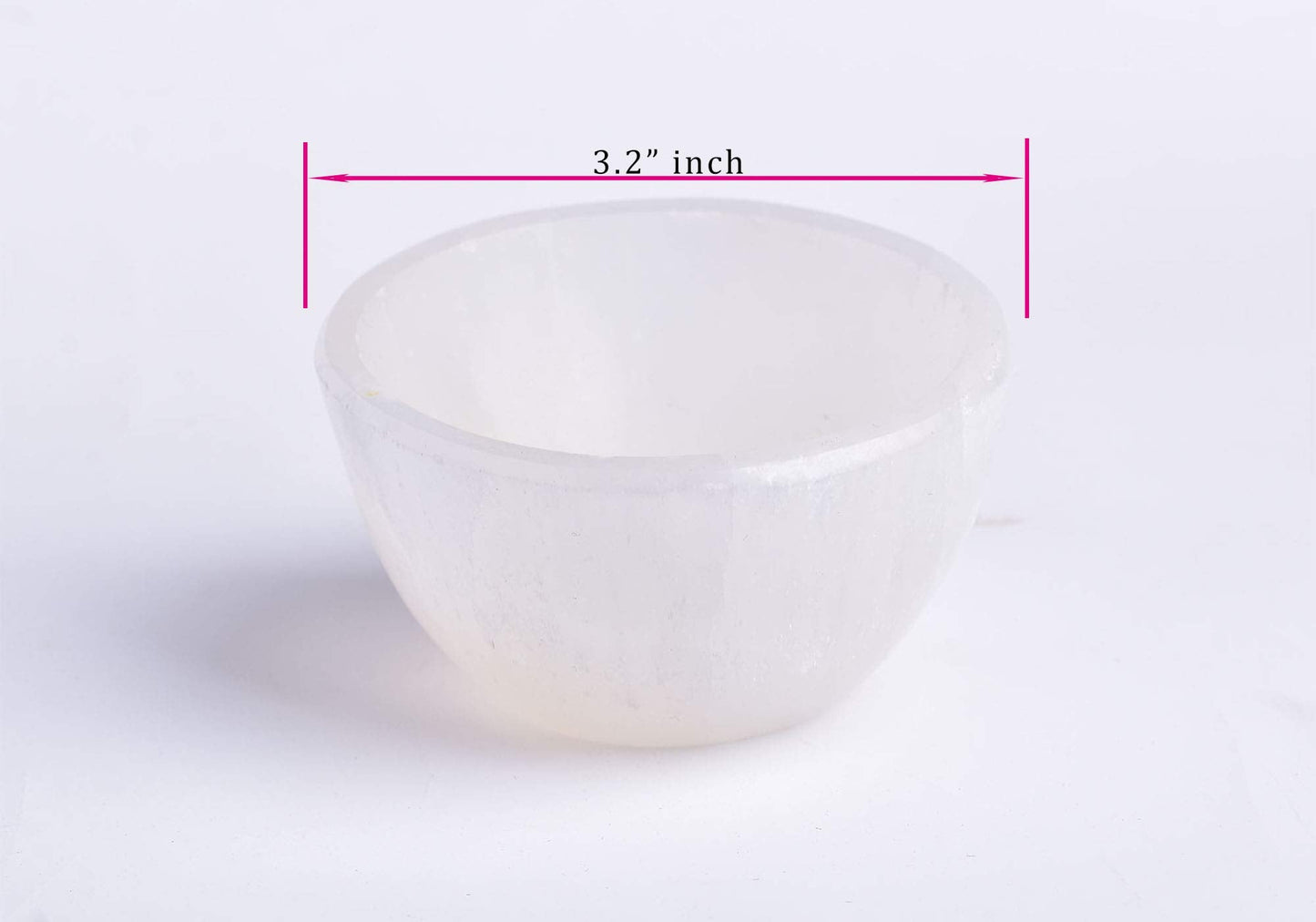 AMOYSTONE 3.3" Small Selenite Bowl Hand Carved,Moroccan Selenite Decorative Bowl Charge Crystal Dish for Healing,Storage,Housewarming Gift