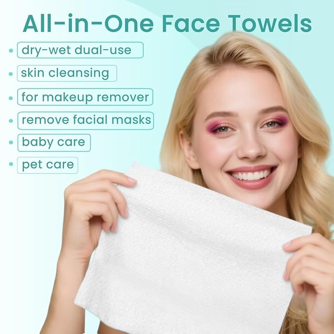 Ditoi Disposable Face Towels, Ultra Soft &Thick Face Dry Wipes