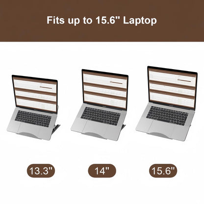 XIKEMADI Bamboo Foldable Laptop Stand Holder, 6-Level Adjustable Ergonomic Notebook Riser with Heat Dissipation for 10-17 Inch Laptops, MacBook, Tablet