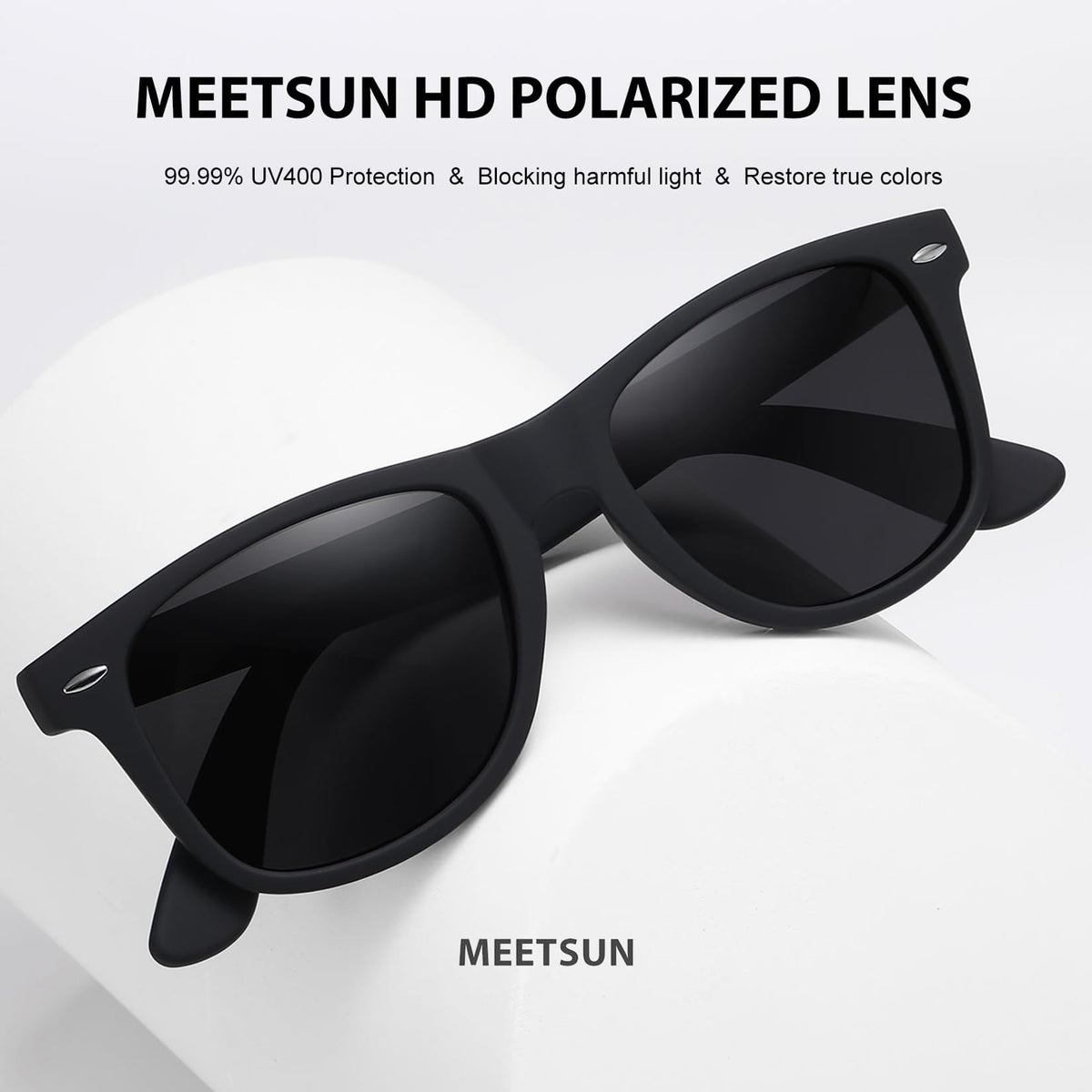 MEETSUN Polarized Sunglasses for Women Men Classic Retro Sun Glasses for Driving UV400 (3 Pack) Black Brown Gradient