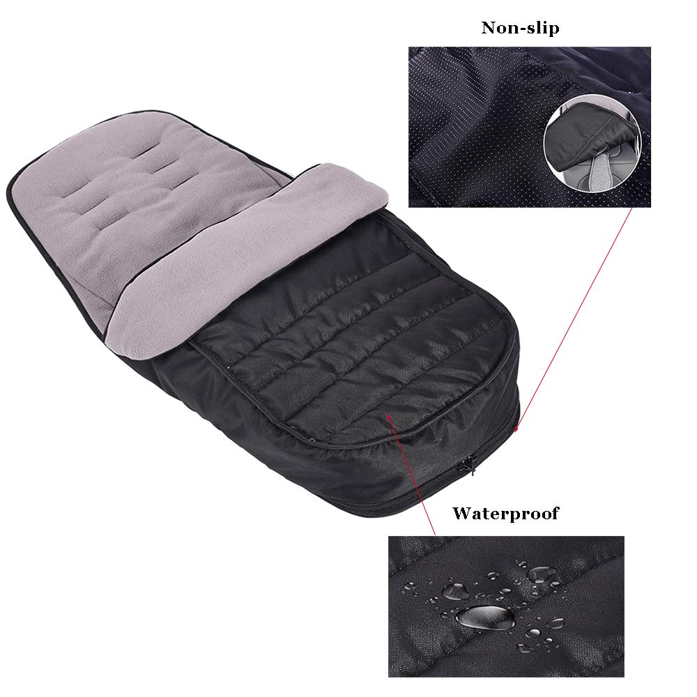 Cosytoes Footmuff, Fairy Baby Waterproof and Windproof,CosyToes Fleece Lined Universal Fitting for Pushchairs Strollers Prams Buggy (Grey)