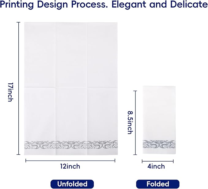 200 Disposable Hand Towels Soft and Absorbent Linen Feel Dinner Napkin Durable