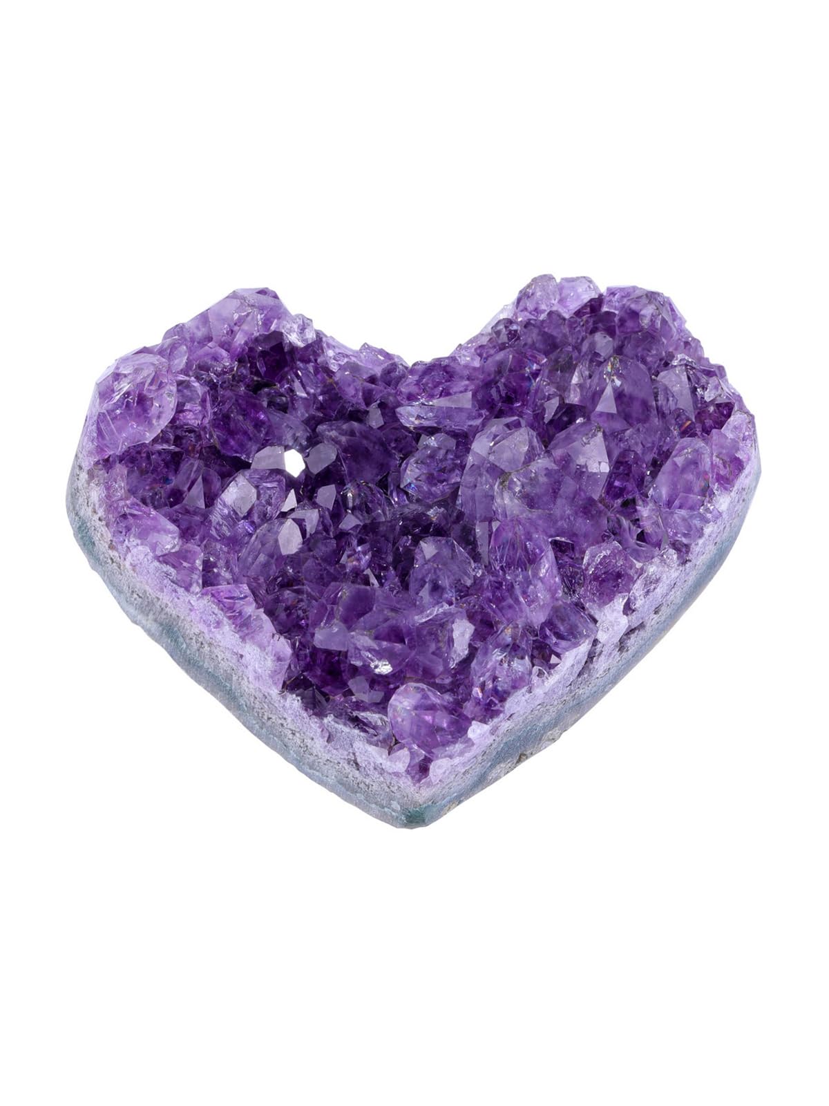Top Plaza Natural Amethyst Crystal Gemstones Heart Amethyst Raw Cluster Geode Purple Stones Energy Balance Healing Crystal Decor 1.57"-1.97"