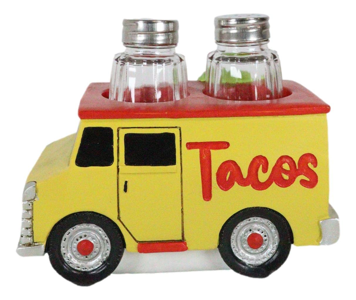 Ebros Gift Cinco De Mayo Fiesta Party Taste Of Mexico Tex-Mex Taco Food Truck Hot And Fresh Salt And Pepper Shakers Set Holder Figurine 6.25"Long Tacos Kitchen Dining Bar Countertop Table Accent