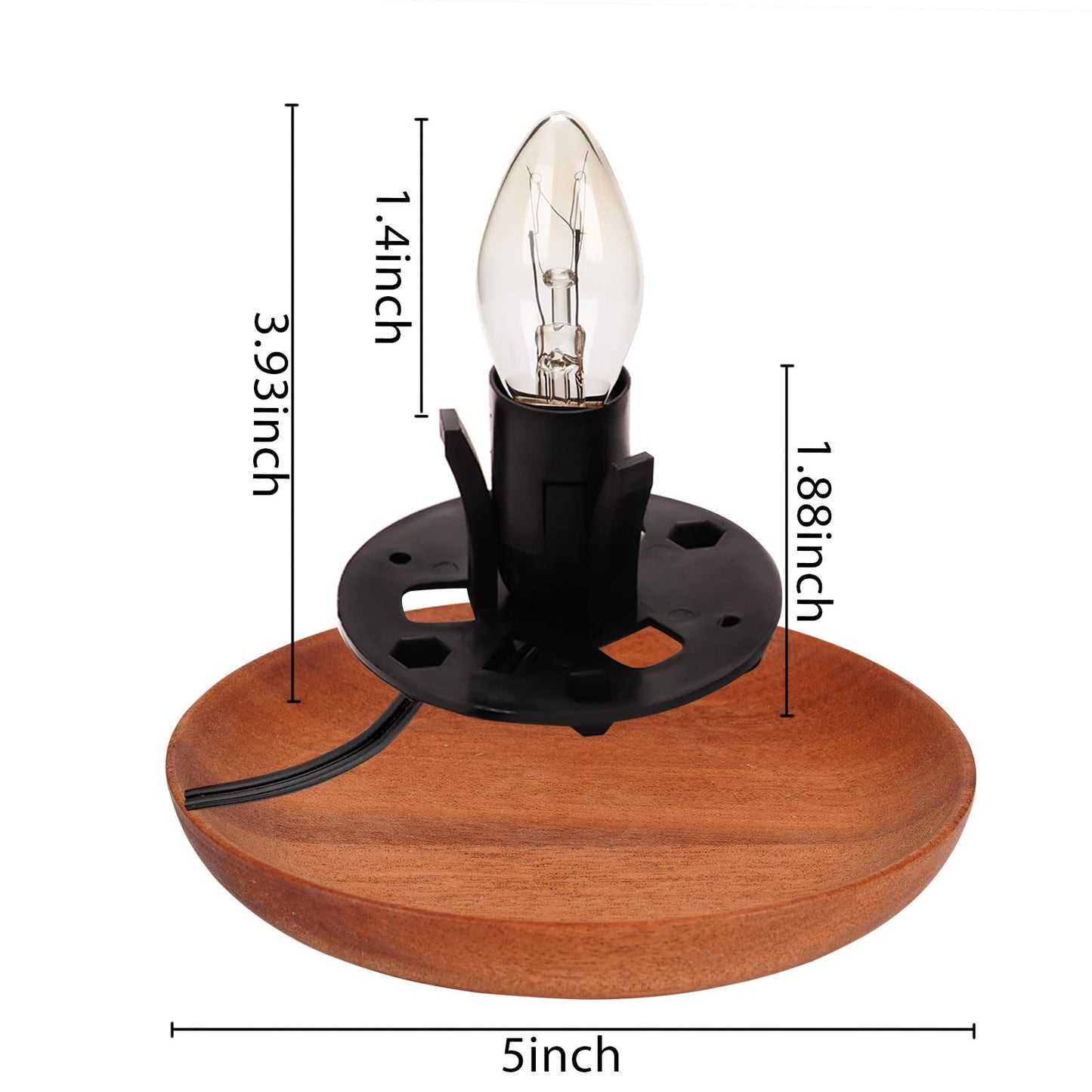 OHLGT 2 Pack Salt Lamp Cord Replacement with 2 Pack Wooden Tray and 8 Pack E12 Halogen Salt Lamp Bulbs