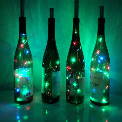 Wine Bottle Lights, 8 Packs AA Battery Powered, 20-LEDs 39 Inch RGB Wine Cork Starry String Fairy Lights for Bottle DIY, Christmas, Wedding, Dancing, Halloween, Party, Table Festival Decorations