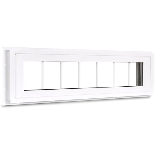 COLORPAPA Vinyl Transom Window, 10" x 48" Double Pane Household Fixed Window with Grids and Tempered Glass for House, Above Doors, Garage, Hallways(White)