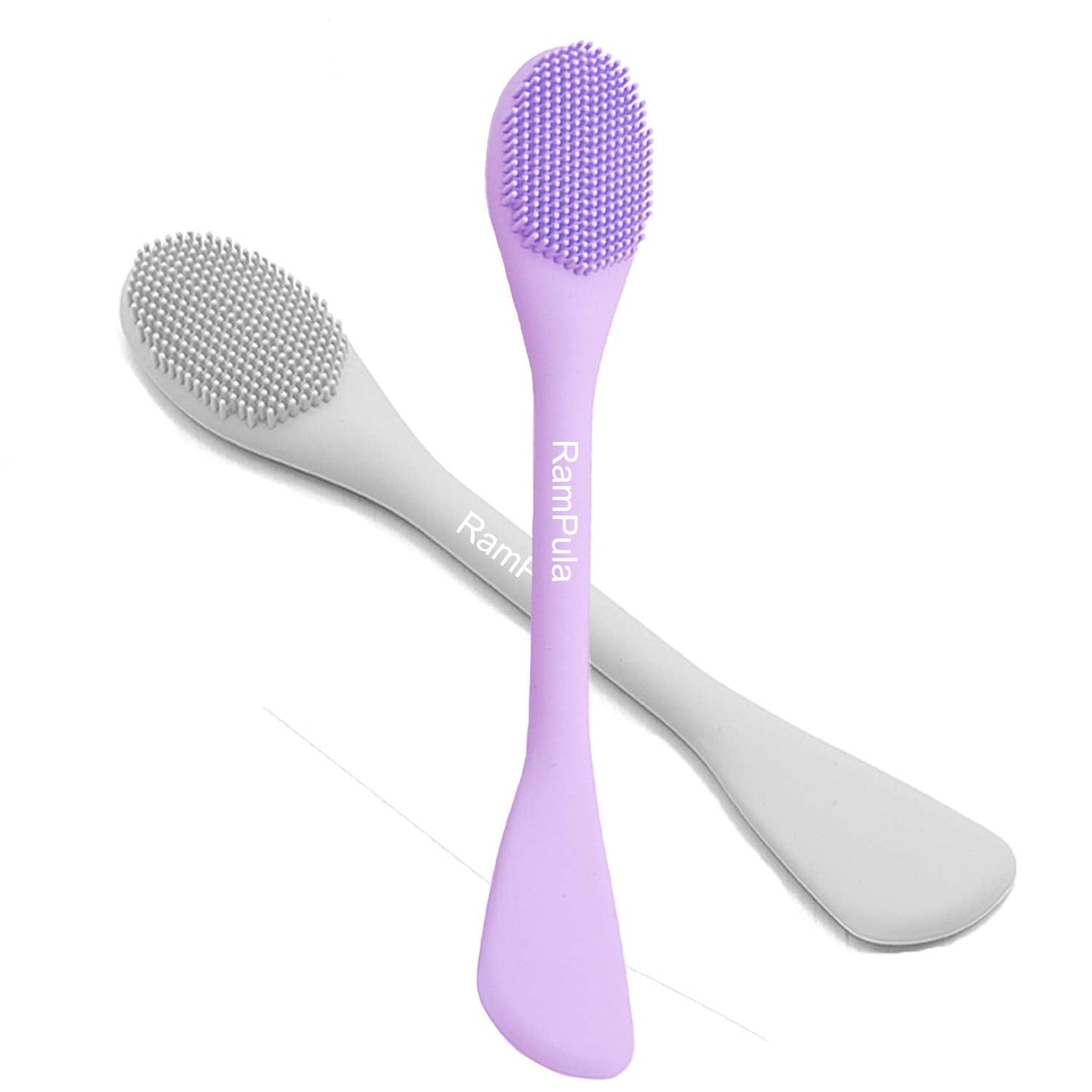 Facial Cleansing Brush, 2 in 1 Silicone Face Mask Brush & Face Scrubber, For Exfoliating, Massaging, Remove Blackheads, Makeup Skincare Removal, Applicator for Mud, Clay, Body Lotion, DIY Mask