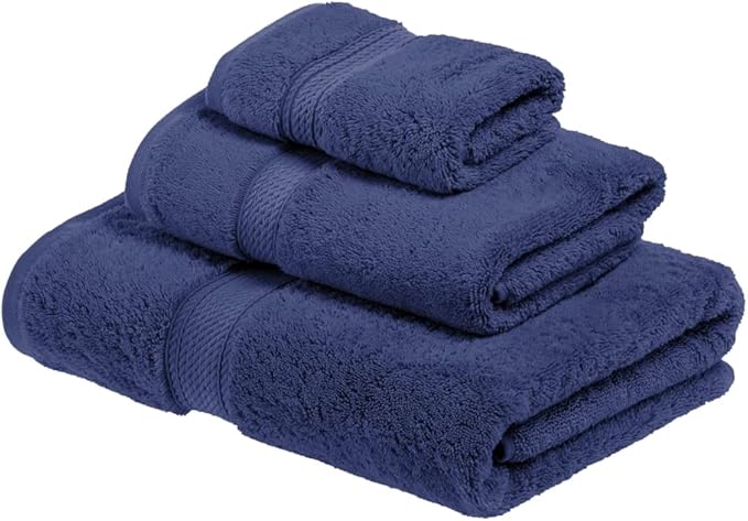 SUPERIOR Egyptian Cotton Pile 3 Piece Towel Set, Includes 1 Bath, 1 Hand